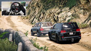 GTA 5 - TOYOTA Landcruiser V8 & 2006 Landcruiser GXL OFFROAD CONVOY (4X4) | Steering Wheel Gameplay!