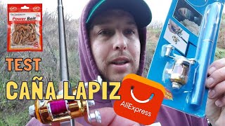 Probando la Caña Lápiz de Aliexpress y Gusanos deshidratados