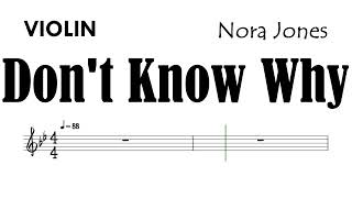 Don't Know Why Violin Sheet Music Backing Track Partitura Nora Jones