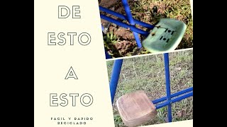 RECICLADO HAMACA SIMPLE ARREGLO PASTICO A MADERA COPIADO LIJADO PINTADO REUSADO DE MADERA, SOLUCION