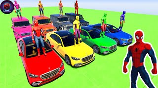 SPIDERMAN AND HIS FRIENDS ARE AGAINST THE BIG RAMP WITH COLORFUL LUXURY CARS. ENJOY WATCHING. (EP-1)