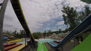 Green Hurricane Mountain - Toboggan Slide at Six Flags Hurricane Harbor NJ