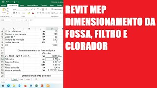 Aula 27 Revit MEP Dimensionamento da fossa, filtro e clorador de um prédio com três pavimentos