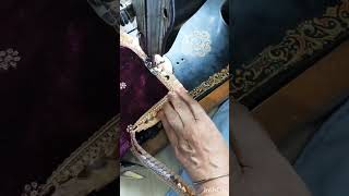 How to Stitch lace on a dupatta/sari/dress//beautiful design//tailoring//home hack creative idea DIY