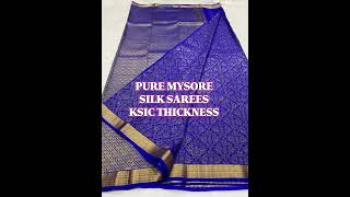 PURE MYSORE SILK SAREES/KSIC THICKNESS/WEDDING AND FESTIVE COLLECTION #puremysoresilk#shortvideo