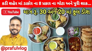 ||કડી શહેર માં ડાકોર ના 8 પ્રકાર ના ગોટા|| પુરી શાક ની મોજ||@prafulvlog