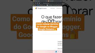 Domínio do Google no Blogger - Google Domains