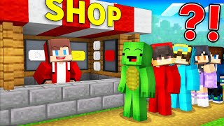 JJ and Mikey Open a YOUTUBER STORE in Minecraft - Maizen