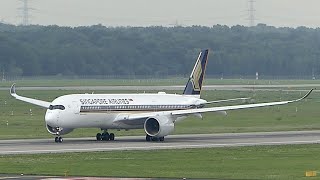 ✈Singapore Airlines Airbus A350-900 takeoff at Düsseldorf Airport