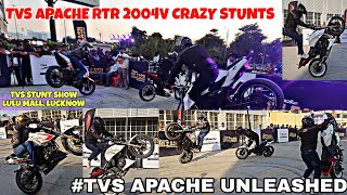 TVS APACHE RTR 2004V Insane Stunts 🔥 | Bike Stunt Show #wheelie #stoppie #drifting