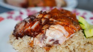 Amazing Roast Chicken Rice Aromatic Oil Rice Char Siu Pork Belly Malaysia Street Food 烧腊烧鸡饭 热卖