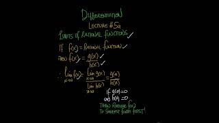 DIFFERENTIATION || Limits & Rational Functions || Lecture 5a | #maths | #calculus