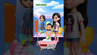 Di gosok pake sikat kawat | kartun tempel #kartun #animasi #lucu #shorts