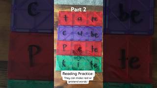 Part 2: Using magnetic tiles to read and spell! More info in description