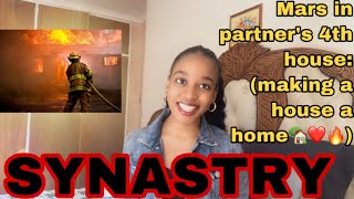 SYNASTRY: Mars in partner’s 4th house synastry (making a house into a home)