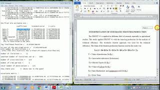 HOW TO WRITE THE INTERPRETATION FOR STOCHASTIC FRONTIER PRODUCTION- FRONTIER 4.1