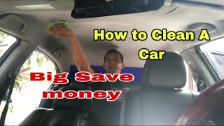 how to clean A Car Interior from door panel to headliner big save money