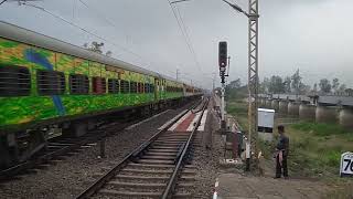 Yeshwantpur bound Duranto express Skipping khirai bridge at 130kmph. Loco in lead was WAP7 of SRC.