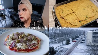 UM DIA COMIGO: pizza fit, neve, clima na Holanda, torta de frango fácil & mais