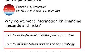 Linking Climate to Hazards and Risks | Professor Nigel Arnell