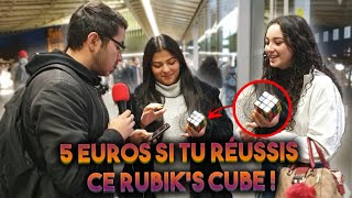 5 EUROS SI TU RÉUSSIS CE RUBIK'SCUBE EN 1MINUTE !!😱💶 -MicroTrottoir