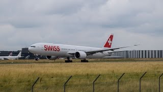 SWISS Boeing 777-300ER AMAZING TAKEOFF at Hannover Airport