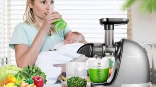 High End Entsafter AMZCHEF Slow Juicer BPA-frei Entsafter Gemüse und Obst Profi Entsafter