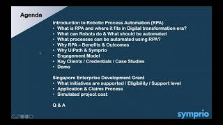 Webinar:  Intro to RPA with demo + Singapore 2021 EDG Grants for RPA Automation for SME & non-SME