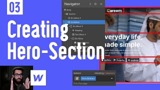 Creating Hero Section using Div Blocks, Text and Image Elements - Ep 03 (Urdu / Hindi)