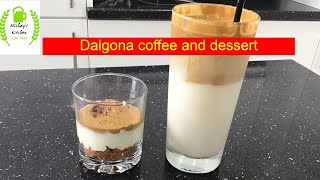 Dalgona coffee and dessert