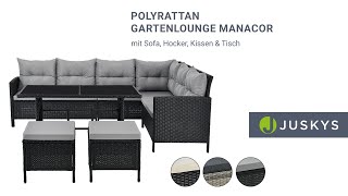 Gartenlounge Manacor mit Sofa, Hocker & Tisch – für 7 Personen JUSKYS