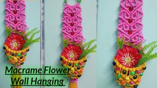 Macrame Heart ❤️ Flower Wall Hanging #flowerhanging #diy