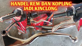 Mengkilapkan hendel rem dan hendel kopling satria FU CBU Thailand