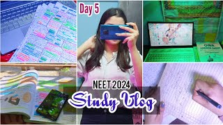 NEET 2024 Day 5 Study Vlog PW YAKEEN 2.0+3.0  📚 Study challenge