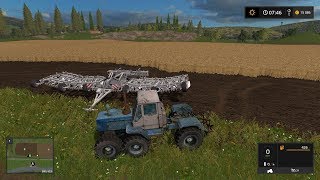 Обзор трактора Т 150 ЭКСПЕРИМЕНТАЛЬНЫЙ И КУЛЬТИВАТОРА НА 14 МЕТРОВ.  Farming Simulator 2017