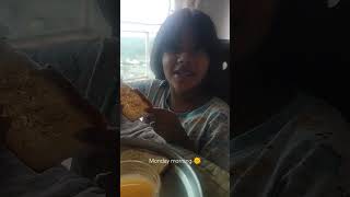 Monday breakfast bread butter, paneer and yummy fresh orange juice#viral #ytshorts #trending