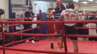 George Hennon and Martin McDonagh sparring at the Peacock Gym