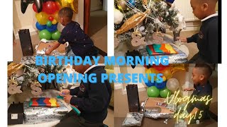 BIRTHDAY MORNING OPENING PRESENTS| VLOGMAS DAY 15| HAPPY 5TH BIRTHDAY MICKY!!