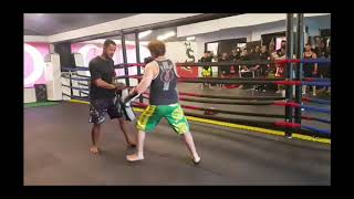 k1 kickboxing pad drills superman punch