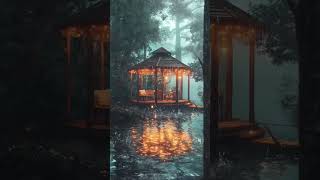 Cozy little oasis hidden deep in the forest 😌🌲🌧️ #cozyrain #ambience #cozyambience #cozy #rainyday