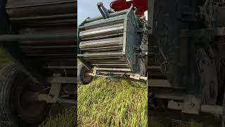 Harvesting with a tractor