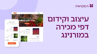 עיצוב וקידום דפי מכירה במורנינג של חשבונית ירוקה