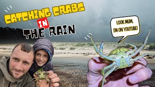 The Rain Didn't Stop Us Today - Catching Crabs On The Beach