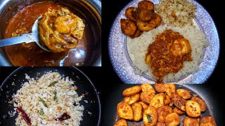 Simple Lunch Menu | Muttai kulambu | Cabbage poriyal | Vazhaikai Roast | Tasty Lunch Recipes