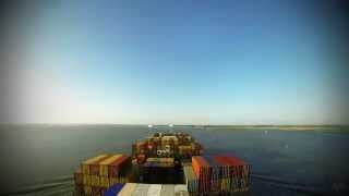 Time-lapse (90x): up the Scheldt River Estuary & arrival Antwerp [4K / UHD]