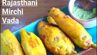 Rajasthani Mirchi Vada Recipe | Stuffed Mirchi Bhajji | Rajasthani Mirchi Pakora | FoodyIndianMom