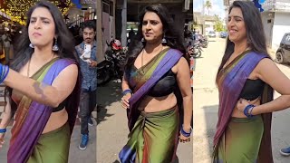 Actress kasthuri latest saree nave🥵😍trending rare video#actresskasthuri#reelsinstagram