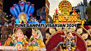 Pune Ganpati Visarjan 2024 | Hutatama Babu Genu Mandal | Mandai Ganpati | Shirmant Bhausaheb Rangari