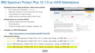 IBM Spectrum Protect Plus 10.1.5 hybrid: SPP server on-premises, vSnap on AWS, NEW VPC  - Demo