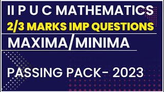 Passing Package/2 - 3 Marks Question/Application of Derivatives